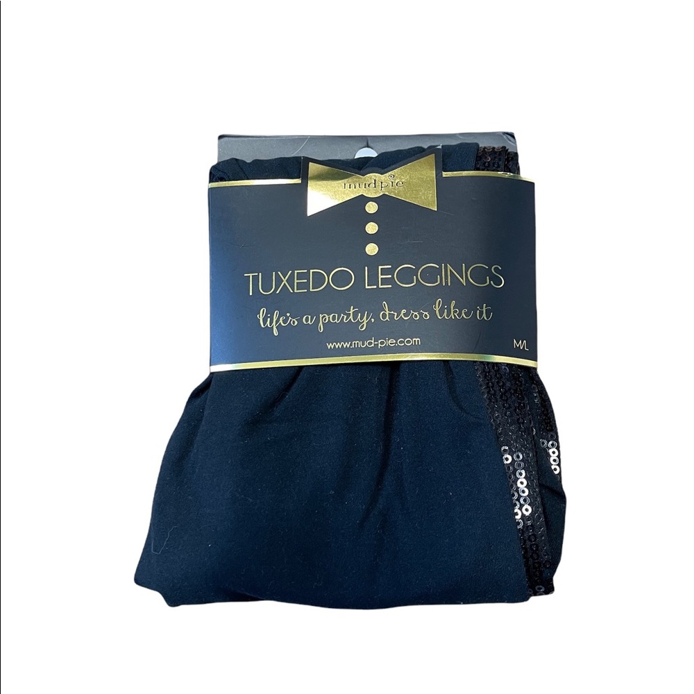 Mud Pie Tuxedo Sequin Leggings